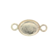 Intercalaire serti ovale pour cabochon fond plat 8x6 mm - Gold filled (or laminé)  x1|raw }}
