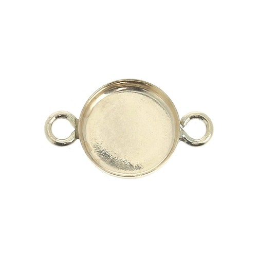 Intercalaire serti rond pour cabochon fond plat 8 mm - Gold filled (or laminé)  x1