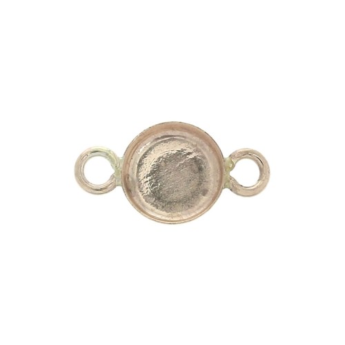 Intercalaire serti rond pour cabochon fond plat 6 mm - Gold filled (or laminé)  x1