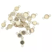 Intercalaire serti rond pour cabochon fond plat 6 mm - Gold filled (or laminé)  x1
