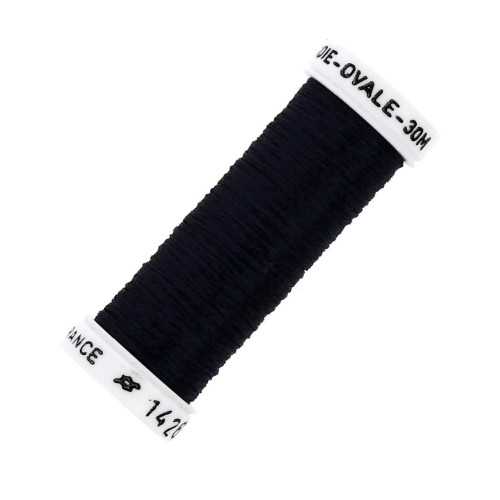 Fil à broder de soie ovale pour broderie traditionnelle - Noir (4106) x30m