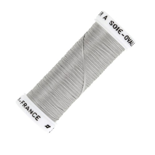 Fil à broder de soie ovale pour broderie traditionnelle - Gris (3842) x30m