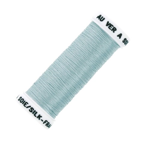 Fil à broder de soie ovale pour broderie traditionnelle - Bleu gris (131) x30m