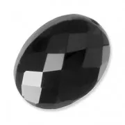 Perle facettée en pierre gemme Onyx Noir ovale 14x10 mm x1