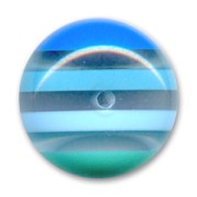 Ronde aplatie 14 mm feuilleté Bleu x1