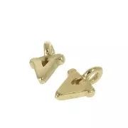 Breloque lettre alphabet 8 mm avec anneau fermé - V - Plaqué Or 3 microns x1