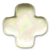 Croix en céramique 12 mm Crème Irisé