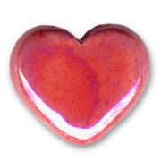 Coeur en céramique 11x13 mm - Rouge irisé x1