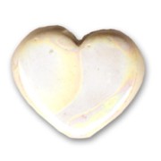 Coeur en céramique 11x13 mm Crème Irisé