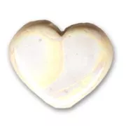 Coeur en céramique 11x13 mm Crème Irisé