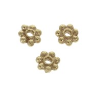 Perles rondelles forme fleur 4 mm - Plaqué Or 3 microns x4|raw }}