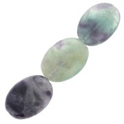 Perles olive plates 14x10 mm en pierre gemme - Fluorite x5|raw }}
