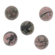 Cabochon rond 10 mm en pierre gemme - Rhodonite x1