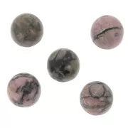 Cabochon rond 10 mm en pierre gemme - Rhodonite x1