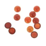 Cabochon rond 6 mm en pierre gemme - Cornaline x1