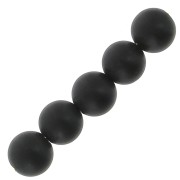 Perles rondes 4 mm en pierre gemme - Agate noire Mat x20