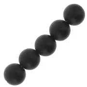 Perles rondes 4 mm en pierre gemme - Agate noire Mat x20