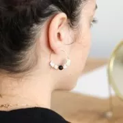 Perles rondes 4 mm en pierre gemme - Agate noire Mat x20