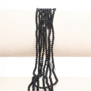 Perles rondes 2 mm en pierre gemme - Agate noire Mat x36cm