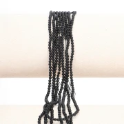 Perles rondes 2 mm en pierre gemme - Agate noire Mat x36cm