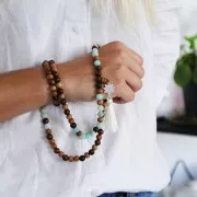 5 sets de perles gourous 12 mm et 8.7 mm pour bracelet Mala Tibétain - Jujubier