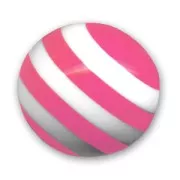 Ronde rayée 14 mm Pink/Blanc x1