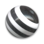 Ronde rayée 14 mm Noir/Blanc x1