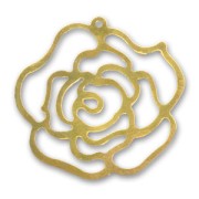 Pendentif léger rose 32 mm doré x1
