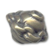 Perle métal décor chaîne 10x12 mm bronze x1