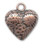 Pendentif coeur 27 mm cuivré vieilli x1|raw }}