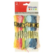 Assortiment 12 échevettes pour bracelet brésilien & broderie - Pastel x1|raw }}