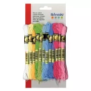 Assortiment 12 échevettes pour bracelet brésilien & broderie - Sweet x1