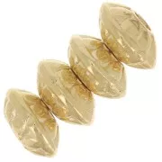 Perles rondes aplaties en zamac - ethnique - 7 mm - Doré à l'or fin x4