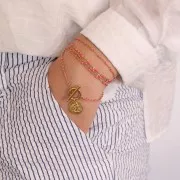 Chaîne avec perles en résine époxy 2 mm - Acier inoxydable 304 - Vert foncé x1m