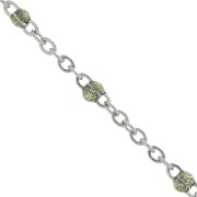 Chaîne avec perles en résine époxy 2 mm - Acier inoxydable 304 - Doré pailleté x1m