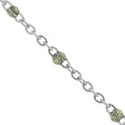 Chaîne avec perles en résine époxy 2 mm - Acier inoxydable 304 - Doré pailleté x1m