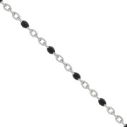 Chaîne avec perles en résine époxy 2 mm - Acier inoxydable 304 - Noir x1m