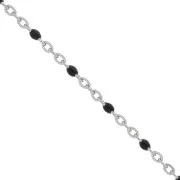 Chaîne avec perles en résine époxy 2 mm - Acier inoxydable 304 - Noir x1m