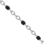 Chaîne avec perles en résine époxy 2 mm - Acier inoxydable 304 - Noir x1m