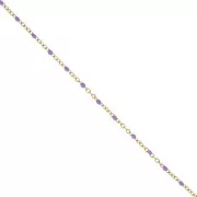 Chaîne avec perles en résine époxy 2 mm - Acier inoxydable 304 Doré - Violet x1m