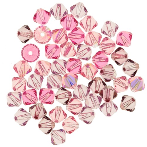 Mix de Toupies en cristal PureCrystal 5328 4 mm Rose x50