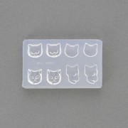 Moule silicone pour résine motif Mini tête de chat 52x32.5x6 mm x1|raw }}
