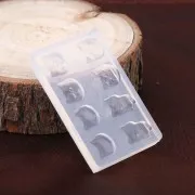 Moule silicone pour résine motif Mini tête de chat 52x32.5x6 mm x1