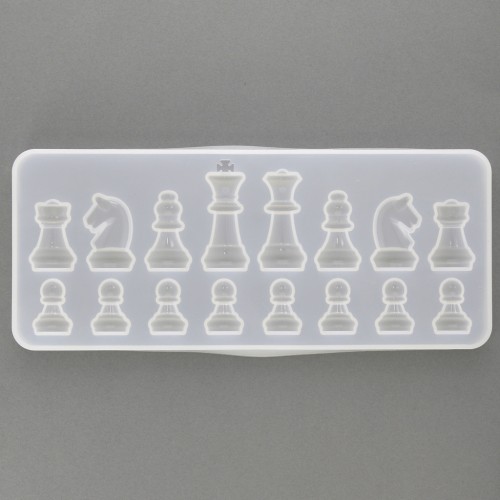 Moule Silicone pour Résine - Pièces pour Jeu d'Échecs - 210x90x11 mm x1