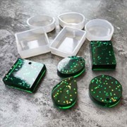 Set de 5 moules silicone pour réaliser des pendentifs géométriques en résine|raw }}