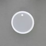Moule silicone rond pour réaliser des pendentifs en résine x1