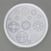 Moule silicone pour résine - motif engrenages x1