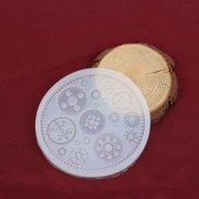 Moule silicone pour résine - motif engrenages x1
