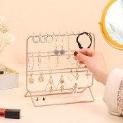 Porte bijoux - présentoir à bijoux 20x21 cm en métal - Doré rose x1