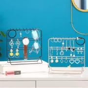 Porte bijoux - présentoir à bijoux 20x21 cm en métal - Doré rose x1